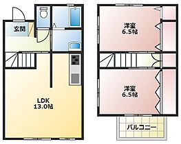 クラールハウスA 2 ｜ 静岡県袋井市愛野東１丁目（賃貸テラスハウス2LDK・1階・66.24㎡） その2