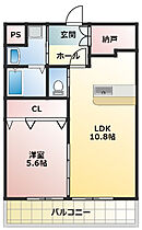 クオリティ・ライフ 202 ｜ 静岡県磐田市富丘（賃貸マンション1LDK・2階・42.56㎡） その2