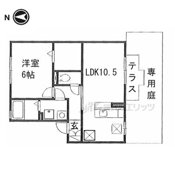 奈良県橿原市五条野町(賃貸アパート1LDK・1階・42.11㎡)の写真 その2