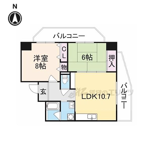 パストラール東生駒 304｜奈良県生駒市辻町(賃貸マンション2LDK・3階・57.13㎡)の写真 その2