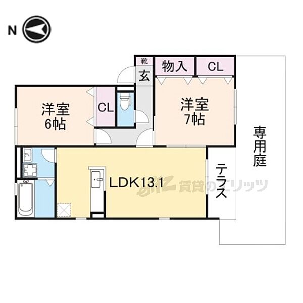 奈良県香芝市逢坂８丁目(賃貸アパート2LDK・1階・61.07㎡)の写真 その2