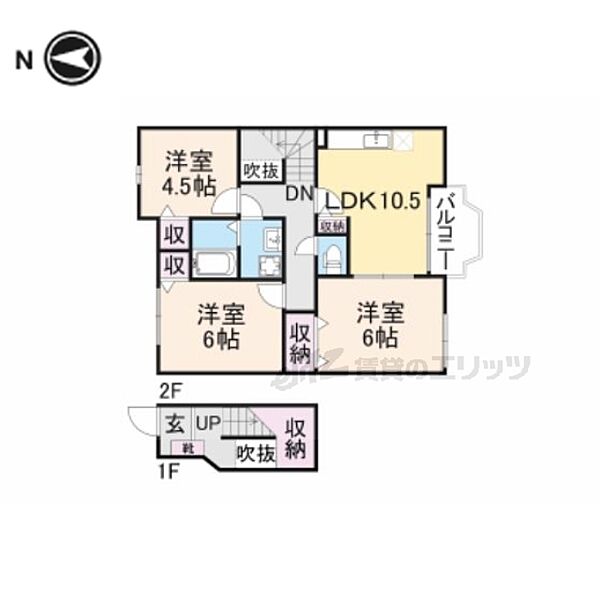 ユーハイム旭ヶ丘 202｜奈良県香芝市旭ケ丘３丁目(賃貸アパート3LDK・2階・65.57㎡)の写真 その1