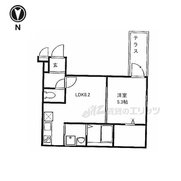 シャルム　ド　グレイス 105｜大阪府枚方市長尾元町２丁目(賃貸アパート1LDK・1階・34.70㎡)の写真 その2