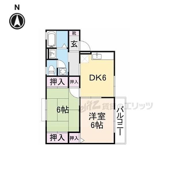 奈良県天理市田町(賃貸アパート2DK・2階・45.34㎡)の写真 その2