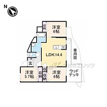 大阪府枚方市香里ケ丘１２丁目（賃貸アパート3LDK・1階・73.14㎡） その2