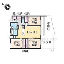 大阪府枚方市香里ケ丘１２丁目（賃貸アパート3LDK・1階・75.28㎡） その2