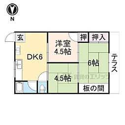 橋本マンション 3DKの間取図画像