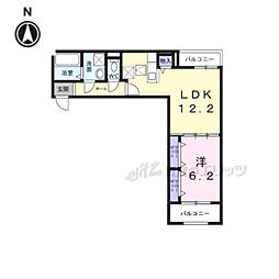 アプリコットIV 102 1階1LDKの間取り