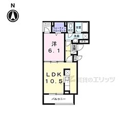 近鉄奈良線 近鉄奈良駅 バス14分 宮の森町東口下車 徒歩9分の賃貸アパート 2階1LDKの間取り