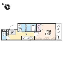 Osaka Metro中央線 長田駅 徒歩6分の賃貸アパート 3階1Kの間取り