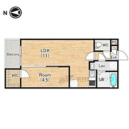 (仮称)ジーメゾンあやめ池エルシアス 3階1LDKの間取り
