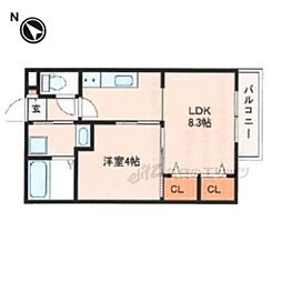 グラシアスコート学園前EAST 1LDKの間取図画像