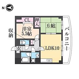フローリッシュ北田 2LDKの間取図画像
