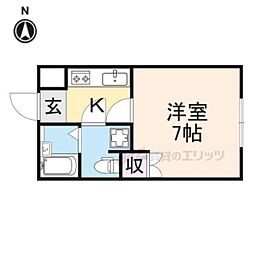 リヴェルテ生駒 1Kの間取図画像