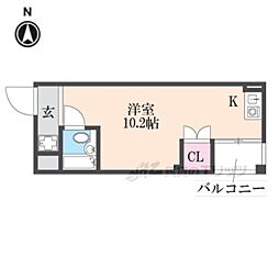 サニーサイド吉田駅前 ワンルームの間取図画像