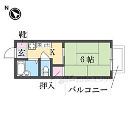 メゾンアン 1Kの間取図画像