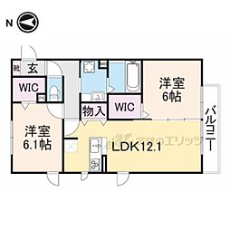 四季の風B 2LDKの間取図画像