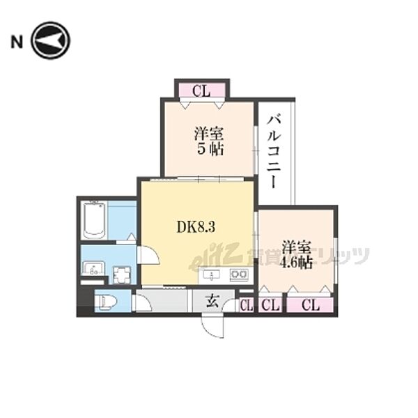 大阪府寝屋川市明和２丁目(賃貸アパート2LDK・3階・42.43㎡)の写真 その2