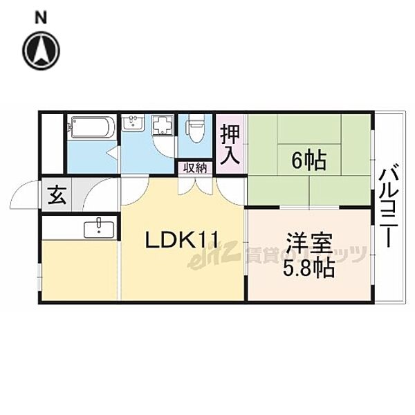 奈良県橿原市曽我町(賃貸アパート2LDK・2階・49.14㎡)の写真 その2