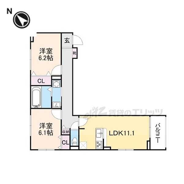 大阪府寝屋川市小路北町(賃貸アパート2LDK・3階・57.94㎡)の写真 その2