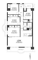 ファミールハイツ城東A棟 4LDKの間取図画像