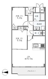 日商岩井菫橋ハイツ 2LDKの間取図画像
