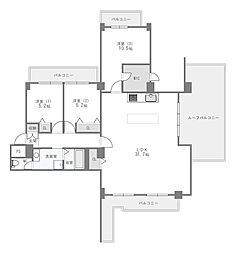 セントラル吹田朝日が丘 3LDKの間取図画像