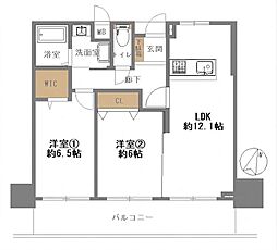 アルカディーナ天満橋リバーサイド 2LDKの間取図画像