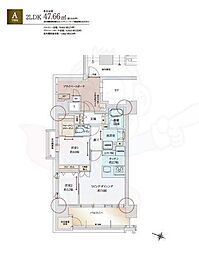 福岡市中央区鳥飼1丁目マンション 2LDKの間取図画像