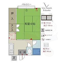ドミールホワイト 1Kの間取図画像