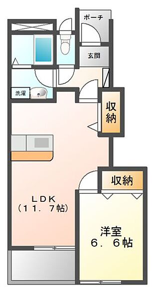 茨城県取手市白山４丁目(賃貸アパート1LDK・1階・44.73㎡)の写真 その2