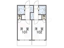 レオパレス美國 1Kの間取図画像