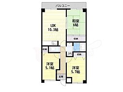エスポワール大和高田 3LDKの間取図画像