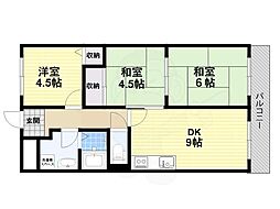 サンプラザ神楽 3DKの間取図画像