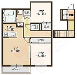スプルースフラット 2LDKの間取図画像