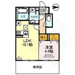 メゾンポワール大和八木 1LDKの間取図画像