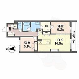 Drago1 2LDKの間取図画像