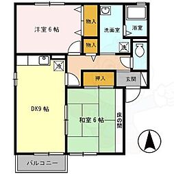 グリーンコート3 2DKの間取図画像