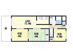 メゾン東中 3LDKの間取図画像