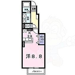 メイプルコート2 ワンルームの間取図画像