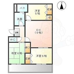フローラルコート 3DKの間取図画像
