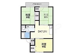 アメニティ1号館 3DKの間取図画像