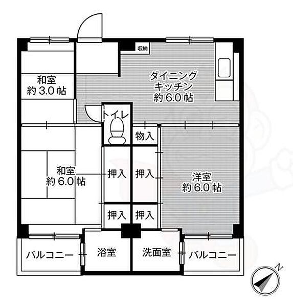 ビレッジハウス見瀬 ｜奈良県橿原市見瀬町(賃貸マンション3DK・1階・49.20㎡)の写真 その2