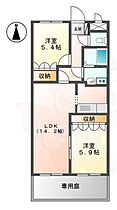 セントフィールド葛城1  ｜ 奈良県葛城市忍海（賃貸アパート2LDK・1階・58.32㎡） その2