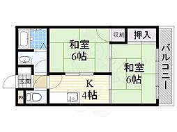 シティ赤坂 3階2Kの間取り