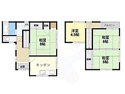 JR和歌山線 JR五位堂駅 徒歩13分の賃貸一戸建て 1階4Kの間取り
