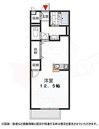 アンシャンテ宮の森 2階ワンルームの間取り