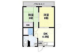 コーポ津川 2DKの間取図画像