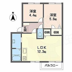三央ハイツD 3LDKの間取図画像