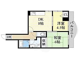 サンプラザ神楽 2DKの間取図画像